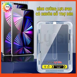 Kính cường lực trong suốt cho iPad có khuôn hỗ trợ dán