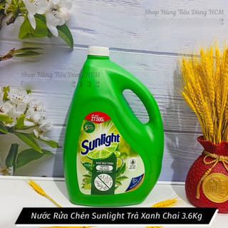 Nước Rửa Chén Sunlight Trà Xanh Can 3.6Kg (Bao bì mới thân thiện môi trường)