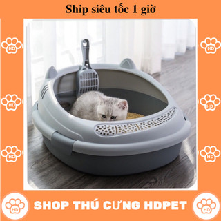 Khay vệ sinh cho mèo cao cấp (TẶNG KÈM XẺNG), hộp cát vệ sinh cho thú cưng