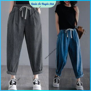   BIG SIZE  Quần Jaen Giấy Mềm Cạp Chun Dáng Baggy Ly Gấu  m01  