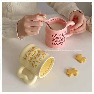 [Kèm hộp+túi+thiệp] Cốc sứ tráng men hoạt hình sinh nhật  bảng màu dễ thương, quà tặng