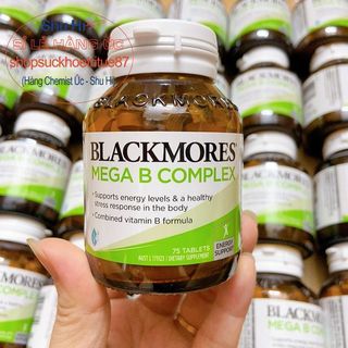 Viên uống bổ sung vitamin nhóm b, blackmores mega b complex 75 viên úc - Mega b blackmores