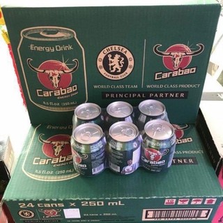Lốc 6 Lon Nước tăng lực Trâu Cụng ( Trâu Xanh) Carabao Nhập Khẩu Thái 250ML