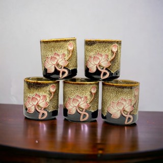 Cốc uống nước, Cốc sứ, Gốm sứ Bát Tràng hàng men Hoả Biến Cao 7cm miệng 6cm cực sang chảnh