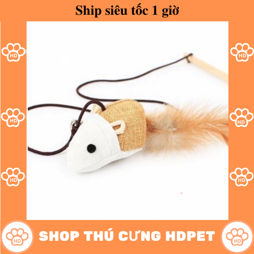 Đồ chơi cần câu gỗ cho mèo
