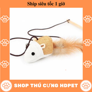 Đồ chơi cần câu gỗ cho mèo
