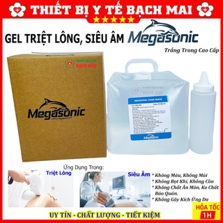 Gel Triệt Lông Megasonic Trắng - Can 5 Lít