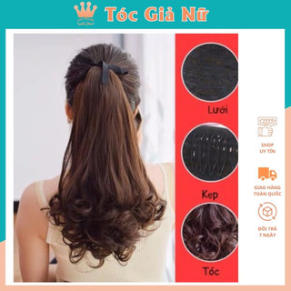 Tóc giả đẹp / Tóc giả cột xoăn ngắn bấm phồng, D15-40CM