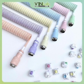 Dây cáp custom handmade Type-C cho bàn phím cơ / Coiled Custom cable type-C for mechanical keyboard