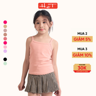 Áo 2 dây, áo lót bé gái H&T chất rib cotton mềm, co giãn dáng basic đủ màu đủ size cho Mẹ và Bé-ATNBG024