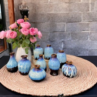  Lọ hoa mini gốm sứ Decor trang trí Bình Hoa Gốm Sứ Bát Tràng ngẫu nhiên   chọn mẫu ib  Men Xanh Nhạt Hoả Biến 