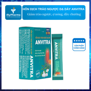 Anvitra xanh - Hỗn dịch trào ngược, giảm trào ngược, ợ nóng, đầy chướng, thảo dược 100%, Hộp 15 gói