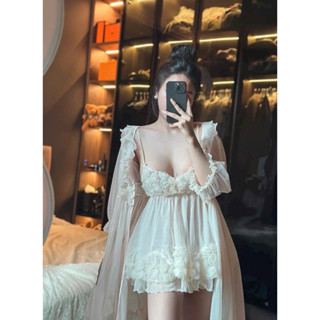 (M. 80) Váy ngủ sexy hoa hồng dáng ngắn vải ren mềm cao cấp Đầm mặc nhà gợi cảm quyến rũ cherishvayngu
