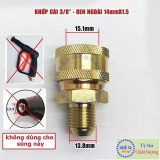 Khớp nối nhanh CÁI 3/8 inch - ren NGOÀI 14mm lồi