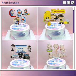 Set sticker cắm giấy hình đáng yêu trang trí bánh sinh nhật - Nhotimshop