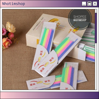 Set 12 cây nến tăm cắm bánh sinh nhật kích thước 14cm - Nhotimshop