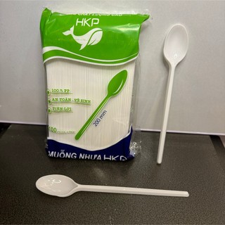 100 chiếc thìa nhựa dài 20cm dùng một lần