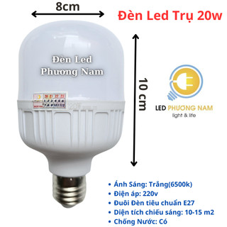 Bóng Đèn Led Trụ 20w (Trắng - Vàng) (Thiếu Wát - Đủ Wát)