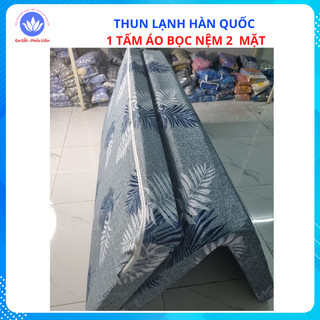 Bộ 4 món aó bọc nệm Thun lạnh Hàn Quốc 2 mặt có dây kéo, đủ kích thước( Áo bọc Topper )