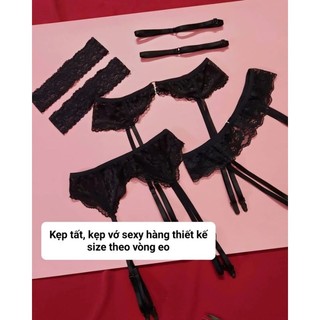 Kẹp tất, kẹp vớ ren sexy (tặng kèm cặp choker đùi ren)