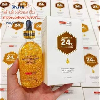 Serum vàng 24k thera lady australia 24k pure gold ampoule 100ml, cấp ẩm, căng bóng da, đều màu da