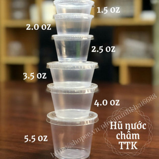 Combo 100 hũ nước chấm,hũ sốt kèm nắp dùng một lần đủ kích thước