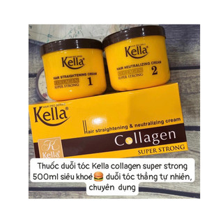 Kem duỗi tóc Kella collagen super strong 500ml vàng [Wego_Cosmectics]