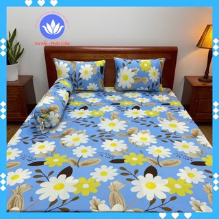 Bộ drap 4 món ga giường thun lạnh hq gồm 1 ga + 2 vỏ nằm + 1 vỏ ôm