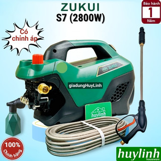 Máy xịt rửa xe chỉnh áp Zukui S7 - Công suất 2800W - Motor cảm ứng từ - Dây 7 đến 15 mét