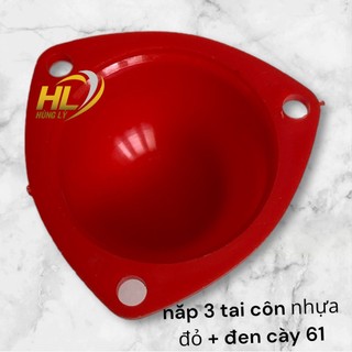 Nắp 3 tai côn nhựa đỏ + đen cày 61 phụ tùng máy cày 61 phụ tùng hùng lỳ