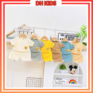 [ B20 ] Bộ thun tăm lạnh TÚI gấu co giãn 4 chiều thấm hút mồ hôi tốt cho bé trai và bé gái từ 4 - 15kg  - DH KIDS