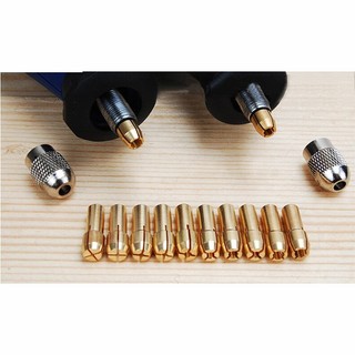 Bộ 10 đầu kẹp mũi khoan đường kính từ 0.5mm đến 3.2mm