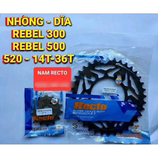 NHÔNG DĨA 520 DÙNG CHO REBEL 300/REBEL 500 NHÔNG 14T DĨA 36T VÀ 40T >>>