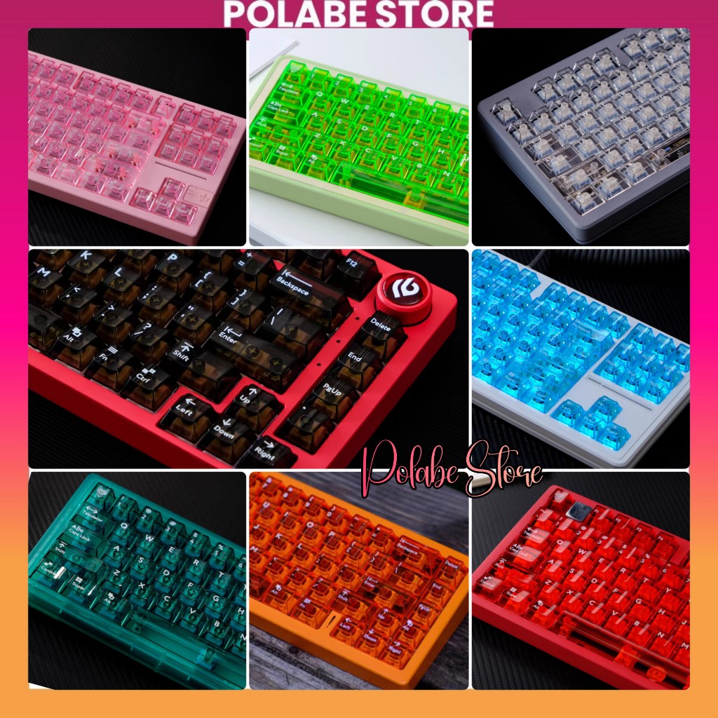 Keycap Aifei Transparent Keycap Xuyên Led bàn phím Cherry profile Polabe Store Keycap PC toả led