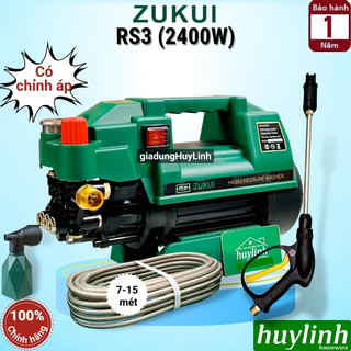 Máy xịt rửa xe chỉnh áp Zukui RS3 - Công suất 2400W - Motor cảm ứng từ - Tặng thân nối dài