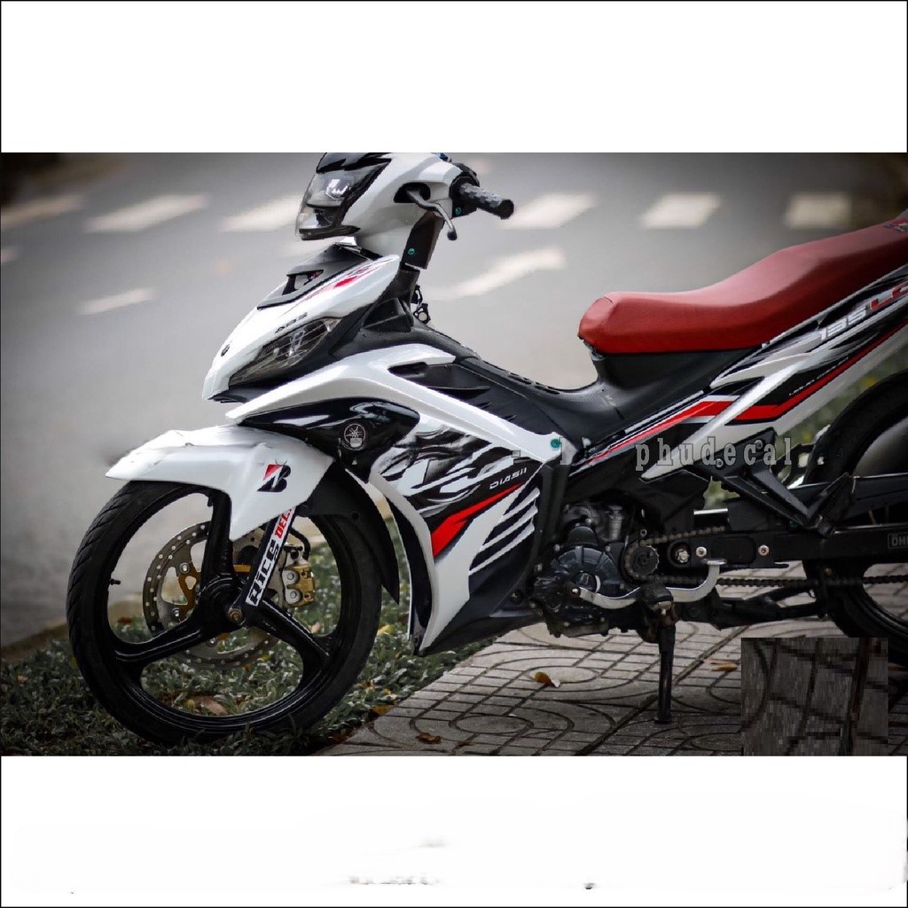 Tem rời exciter 135 Lc trắng đen chỉ đỏ V7 EX 135Lc