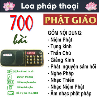  Máy Niệm Phật Chép Sẵn 700 Bài - Loa Nghe Nhạc Phật Tụng Kinh Địa Tạng Chú Đại Bi-Đài Radio 