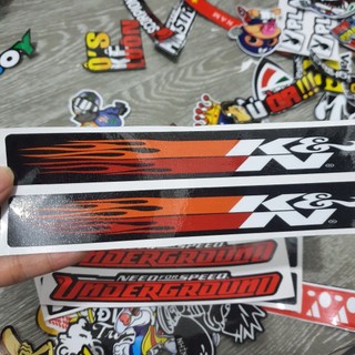 Cặp Tem dán phuộc, dán đuôi xe 18cm nhiều mẫu, decal 3 lớp cao cấp, chống nước, không bay màu