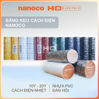 Băng keo cách điện băng dính điện Nanoco màu Đen Xanh dương Xanh lá Đỏ Trắng Vàng