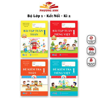 Sách - Combo Bài Tập Tuần và Đề Kiểm Tra Lớp 1 Kết Nối Tri Thức Với Cuộc Sống - Môn Toán và Tiếng Việt học kì 2 (4 cuốn)