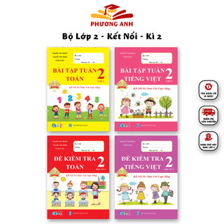 Sách - Combo Bài Tập Tuần và Đề Kiểm Tra lớp 2 Học Kì 2 - Chương Trình Kết Nối Tri Thức Toán và Tiếng Việt (4 cuốn)