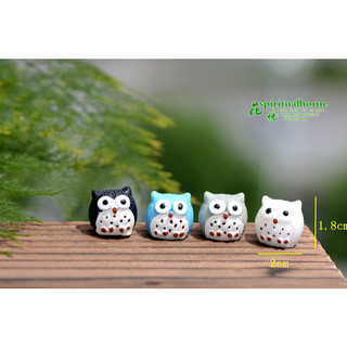 TT24 - chim cú mini phụ liệu trang trí tiểu cảnh sen đá xương rồng cây để bàn