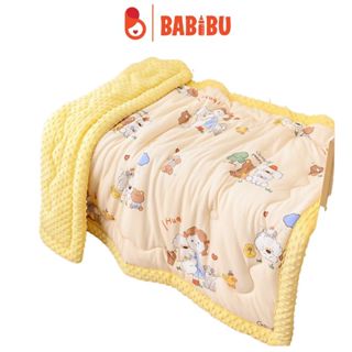 Chăn lông cừu siêu ấm 2 mặt cotton mềm mịn chất hạt đậu kích thước 150x120cm chống ngạt cho bé