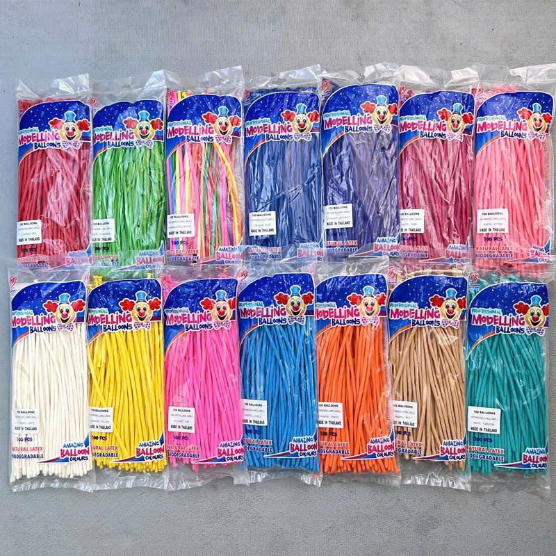 Bóng giun vặn nghệ thuật (thái lan 100 quả kèm bơm) chọn màu