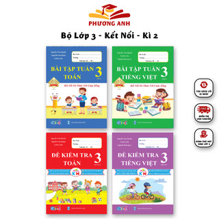 Sách - Combo Bài Tập Tuần và Đề Kiểm Tra Lớp 3 Học Kì 2 - Chương Trình Kết Nối Tri Thức Toán và Tiếng Việt (4 cuốn)
