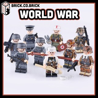 Lính Thế chiến 2 Mô hình World War Đồ chơi lắp ráp nhân vật chiến tranh thế giới Binh lính Đức Anh Mỹ Nga Minifigures
