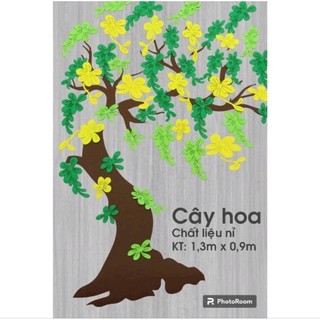 Cây hoa nỉ KT 1,3mx90cm trang trí lớp học - đồ dùng mầm non