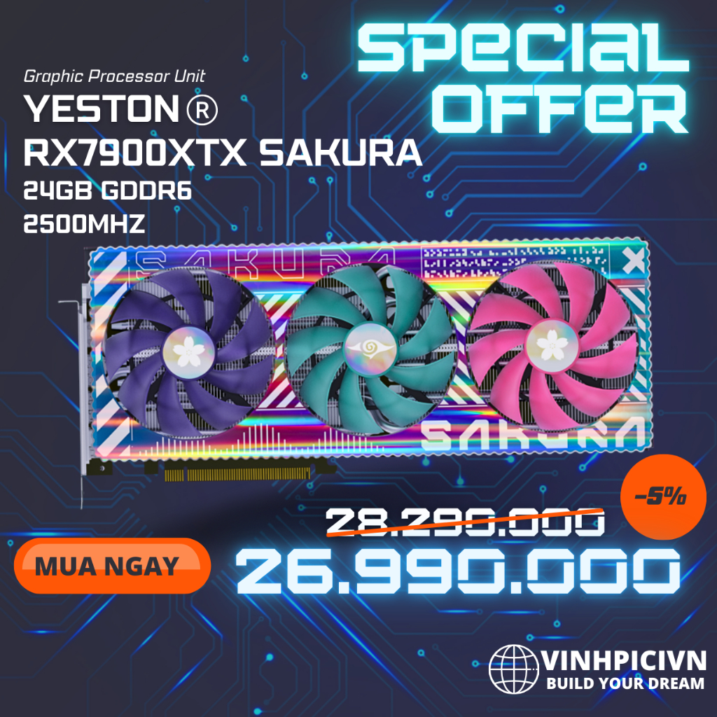 Card màn hình YESTON RX 7900XTX SAKURA [NEW]
