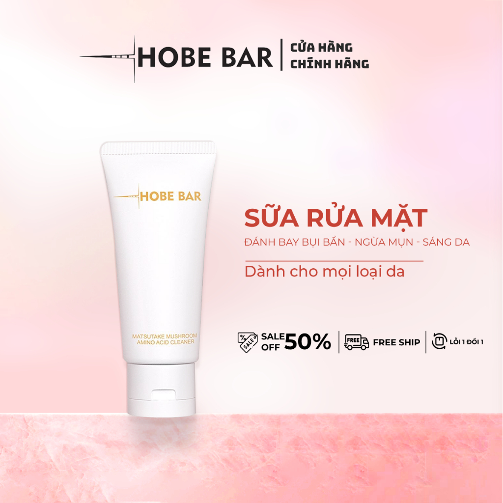 Sữa rửa mặt HOBEBAR giảm mụn, giảm dầu, làm sạch chuyên sâu và trắng sáng cho mọi loại da - 50ml
