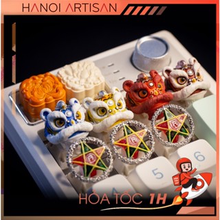  Nút Bàn Phím Cơ đầu lân đèn ông sao bành trung thu cổ truyền nhiều màu sắc xuyên led - KeyCap Artisan Lion dance 